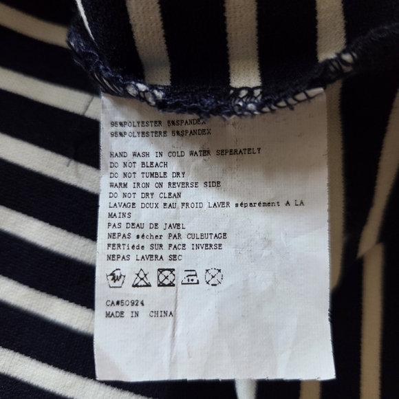 Coco & Tashi Navy Striped V-Neck Mini Dress With Zipper Accent Size L - Picture 5 of 6